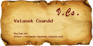 Valasek Csanád névjegykártya